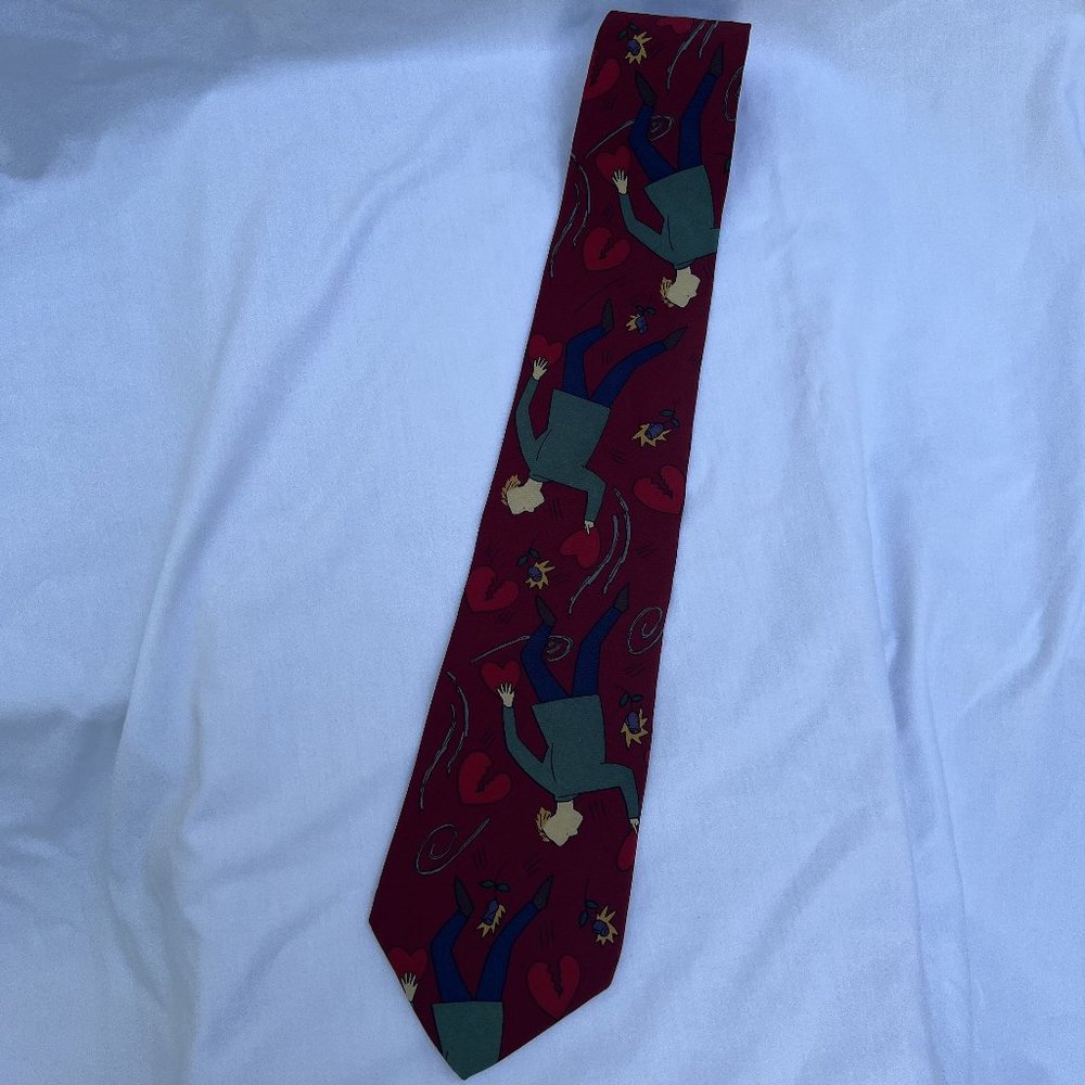 Cool 1991 Apple Corps Beatles themed 100% silk neck tie If I Fell 56x4 USA